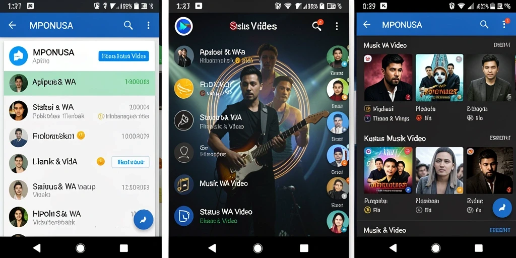 Tampilan antarmuka MPONUSA menampilkan beragam pilihan video Status WA.